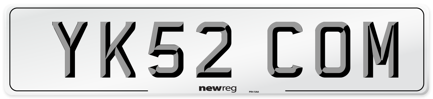 YK52 COM Number Plate from New Reg